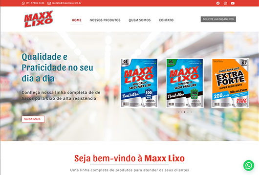 Curso de Criação de Sites - Site Maxx Lixo