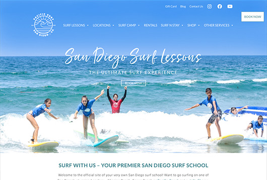 Curso de Criação de Sites - Site Pacific Surf